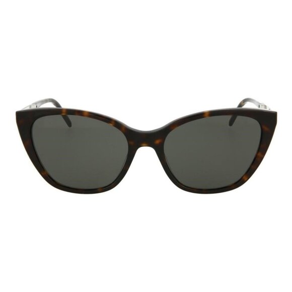 Saint Laurent Womens Cat Eye Havana Silver Grey Fashion Designer Eyewear - Picture 1 of 4